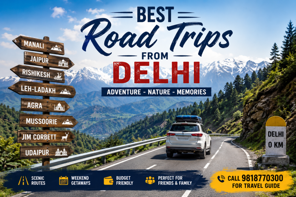 Best Road Trips from Delhi | Call 9818770300 for Travel Guide